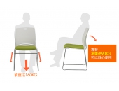 培训椅会议椅网布椅办公椅固定椅 会议室椅子白色椅背黑色椅座